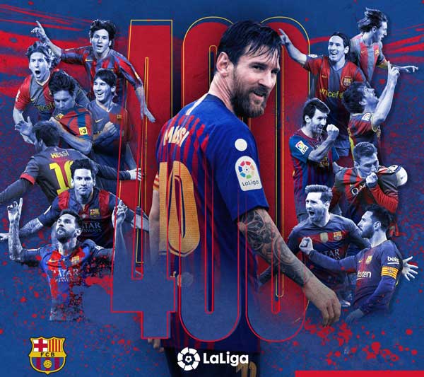 doble Apoyarse torre Messi completó 400 goles en Liga de España - Nuestros Deportes